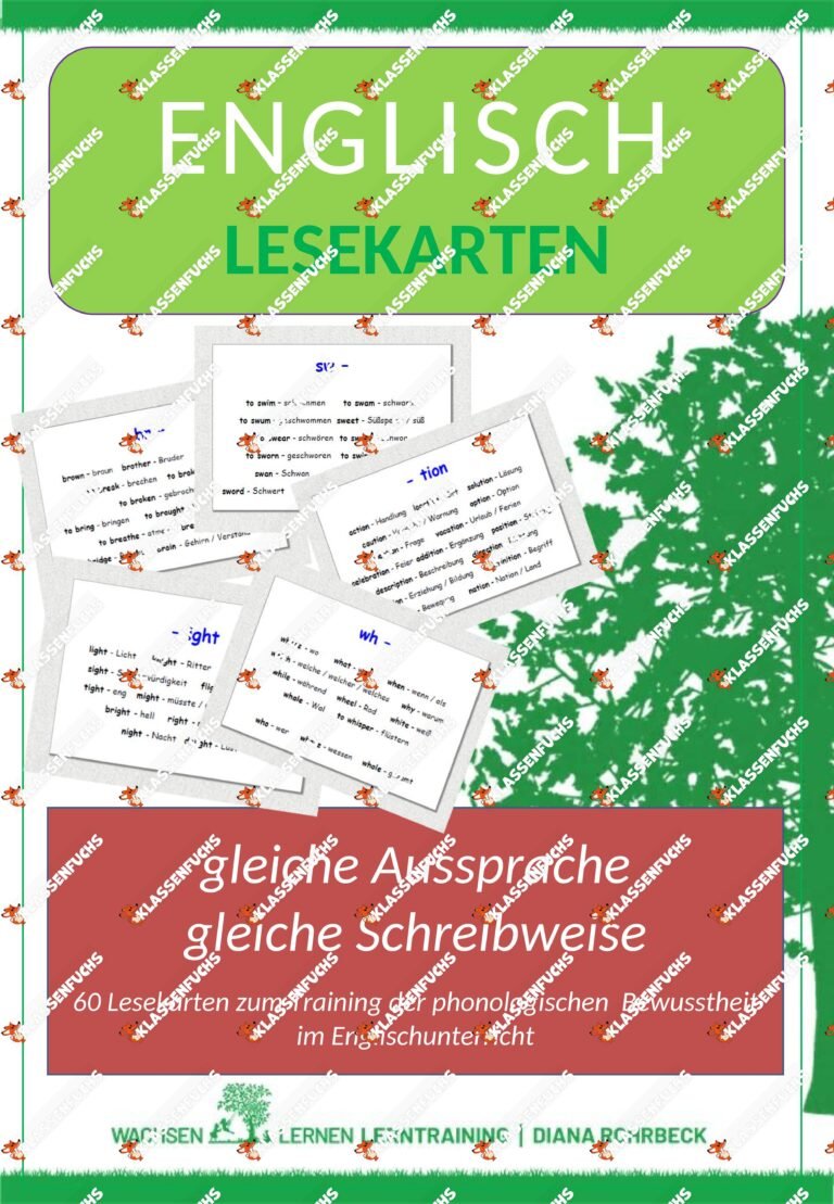 Englisch: Phonologische Bewusstheit – Lesekarten